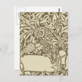 William Morris Owl Vintages Design Postkarte (Vorne/Hinten)