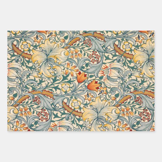 William Morris Pack 3 Wrapping Paper Sheets Geschenkpapier Set (Vorderseite)