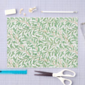 William Morris Pastel Green Willow Leaf Branches Seidenpapier (Handwerk)