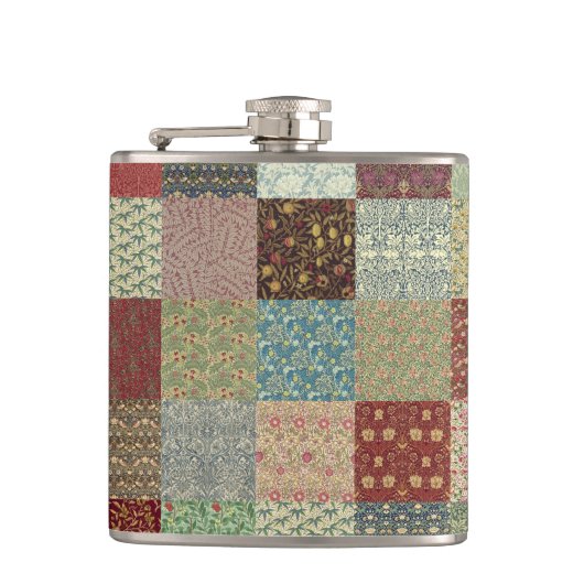 William Morris Patchwork-Quilt Flachmann (Vorderseite)