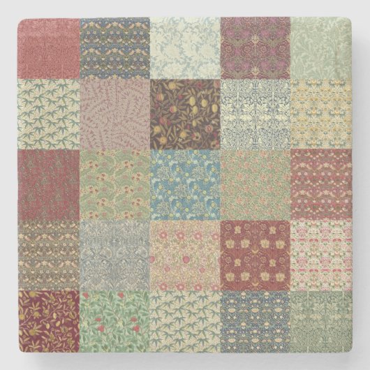 William Morris Patchwork-Quilt Steinzeug Steinuntersetzer (Vorderseite)