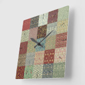 William Morris Patchwork Quilt Timepiece Quadratische Wanduhr (Winkel)
