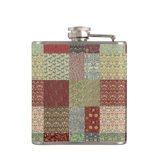 William Morris-Patchwork-Steppdecke Flachmann (Rückseite)