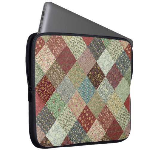 William Morris-Patchwork-Steppdecke Laptopschutzhülle (Vorne Rechts)