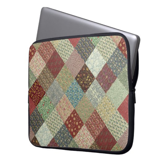 William Morris-Patchwork-Steppdecke Laptopschutzhülle (Vorderseite Links)