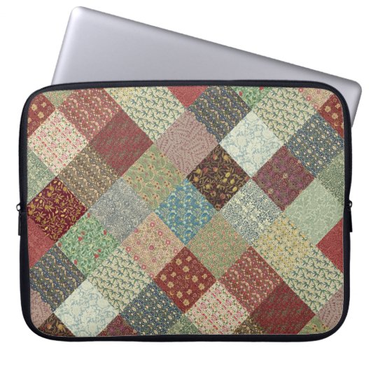 William Morris-Patchwork-Steppdecke Laptopschutzhülle (Vorderseite)