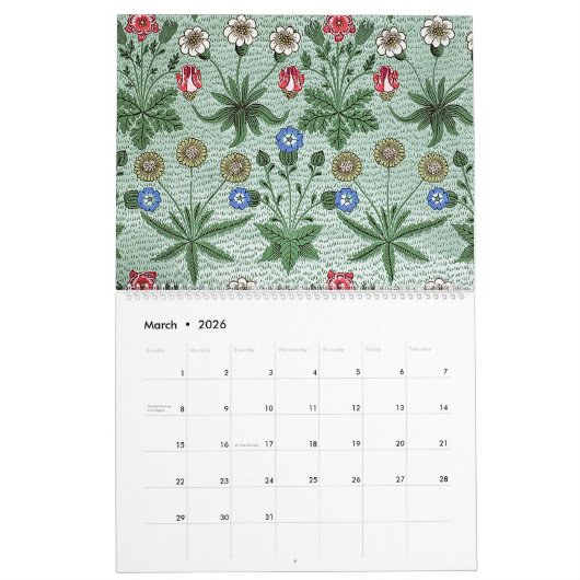 William Morris Pattern Kalender (Mär 2026)