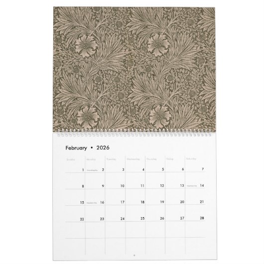 William Morris Pattern Kalender (Feb 2026)