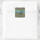 William Morris Pattern Monogram Wedding Stickers (Tasche)