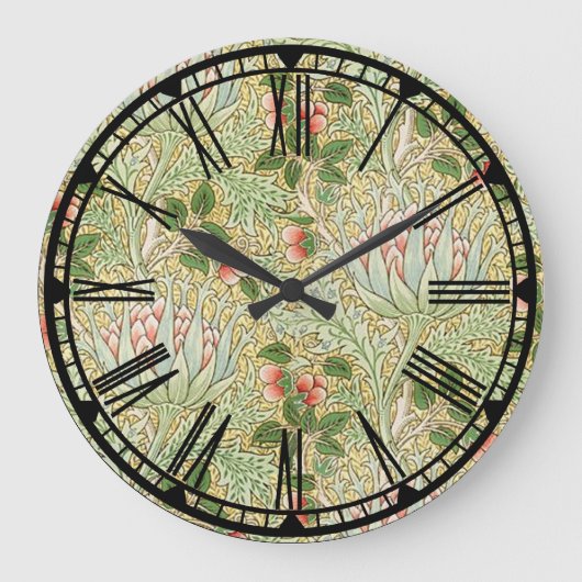 William Morris Pattern Wall Clock Große Wanduhr (Vorderseite)