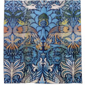 William Morris Peacock and Dragon Blue Pattern Duschvorhang (Vorderseite)