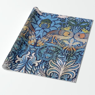 William Morris Peacock and Dragon Blue Pattern Geschenkpapier