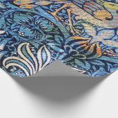 William Morris Peacock and Dragon Blue Pattern Geschenkpapier (Ecke)