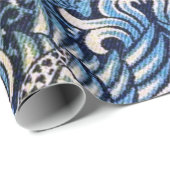 William Morris Peacock and Dragon Blue Pattern Geschenkpapier (Rolleneckpunkt)