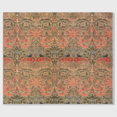 William * Morris Peacock and Dragon Peach Green Geschenkpapier (Flach)