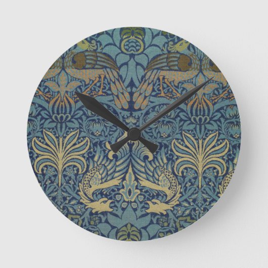 William Morris Peacock and Dragon Runde Wanduhr (Vorderseite)