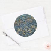 William Morris Peacock and Dragon Runder Aufkleber (Umschlag)
