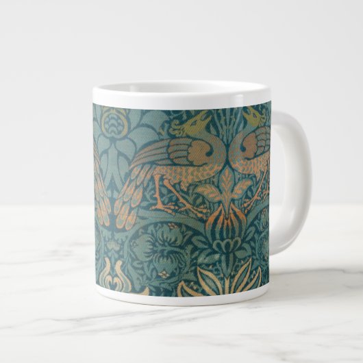 William Morris Peacock and Dragon Textile Design Jumbo-Tasse (Vorderseite Rechts)