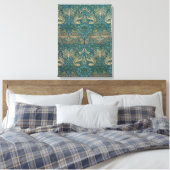 William Morris Peacock and Dragon Textile Design Leinwanddruck (Insitu (Schlafzimmer))