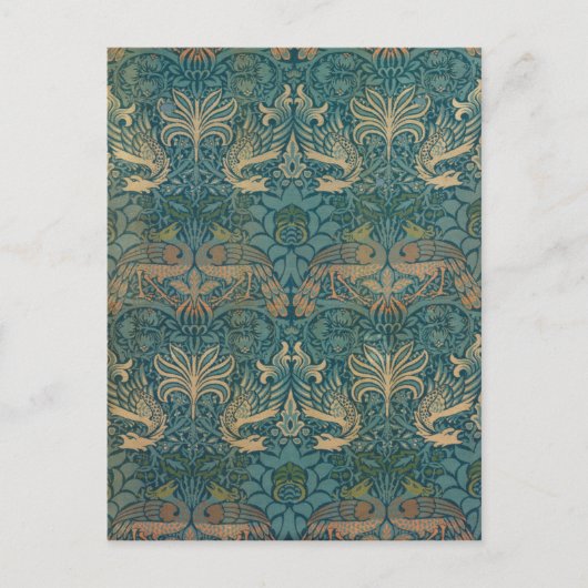 William Morris Peacock and Dragon Textile Design Postkarte (Vorderseite)