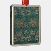 William Morris Peacock and Dragon Textile Design Silbernes Ornament (Rechts)