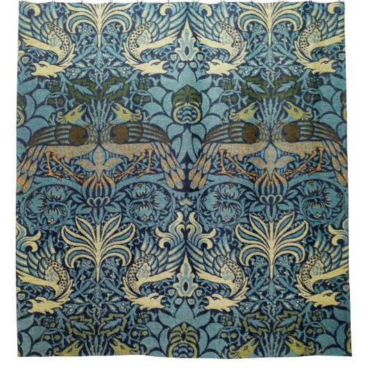 William Morris Peacock and Dragon Woven Design Duschvorhang (Vorderseite)