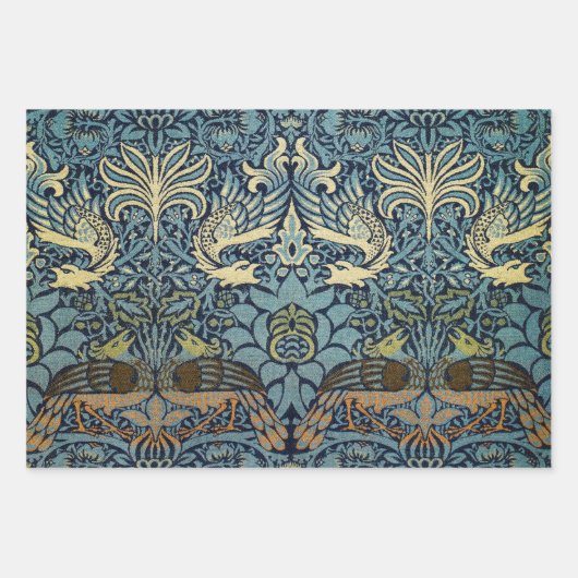 William Morris Peacock and Dragon Woven Design Geschenkpapier Set (Vorderseite 3)