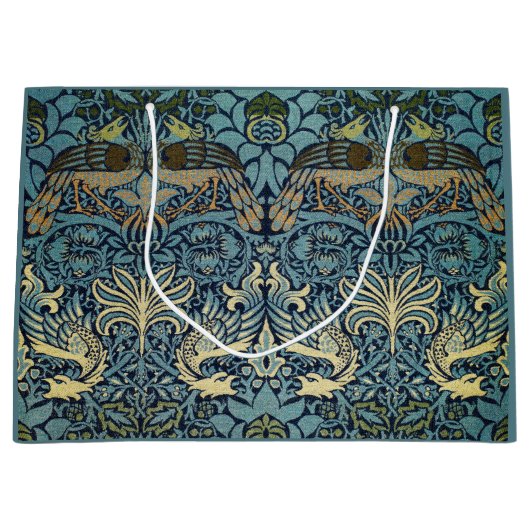 William Morris Peacock and Dragon Woven Design Große Geschenktüte (Vorderseite)