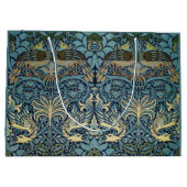William Morris Peacock and Dragon Woven Design Große Geschenktüte (Rückseite)
