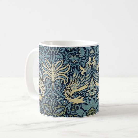 William Morris Peacock and Dragon Woven Design Kaffeetasse (Vorderseite Links)