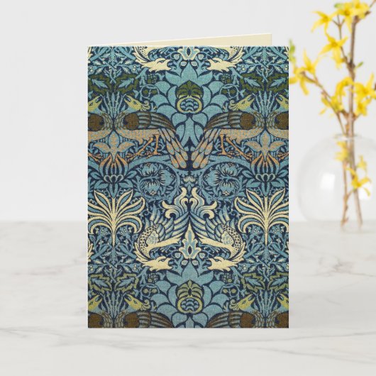 William Morris Peacock and Dragon Woven Design Karte (Gelbe Blume)