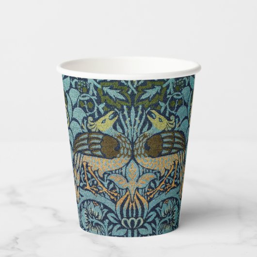 William Morris Peacock and Dragon Woven Design Pappbecher (Rückseite)