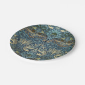 William Morris Peacock and Dragon Woven Design Pappteller (Schrägansicht)