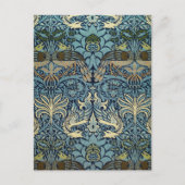 William Morris Peacock and Dragon Woven Design Postkarte (Vorderseite)