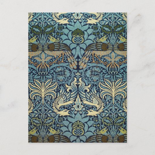William Morris Peacock and Dragon Woven Design Postkarte (Vorderseite)