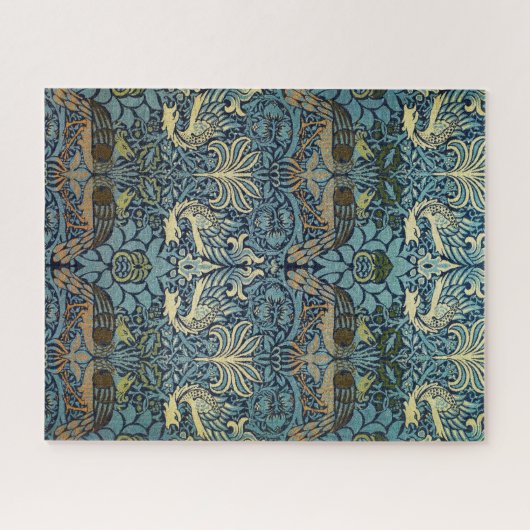 William Morris Peacock and Dragon Woven Design Puzzle (Horizontal)