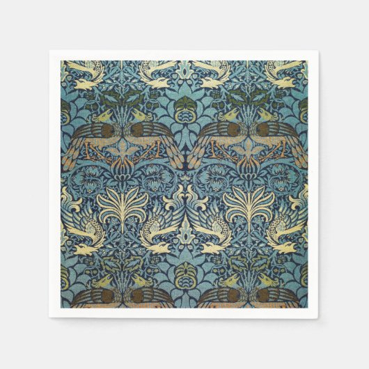 William Morris Peacock and Dragon Woven Design Serviette (Vorderseite)