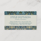 William Morris Peacock and Dragon Woven Design Visitenkarte (Rückseite)