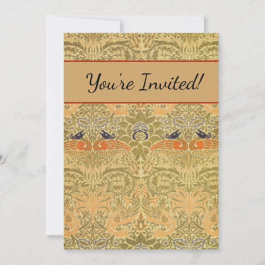 William Morris Peacock & Dragon Arts & Crafts Einladung (Vorderseite)