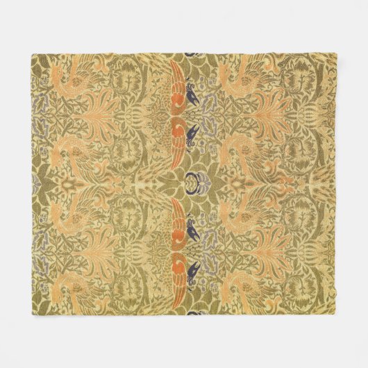 William Morris Peacock & Dragon Arts & Crafts Fleecedecke (Vorderseite (Horizontal))
