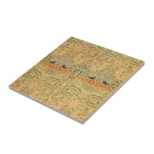 William Morris Peacock & Dragon Arts & Crafts Fliese (Seite)