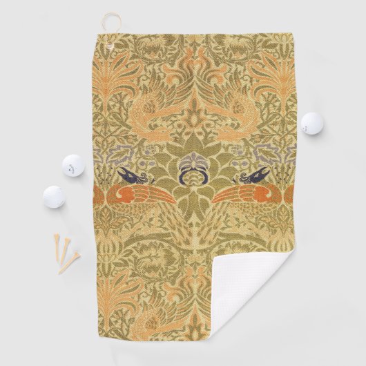 William Morris Peacock & Dragon Arts & Crafts Golfhandtuch (Insitu)