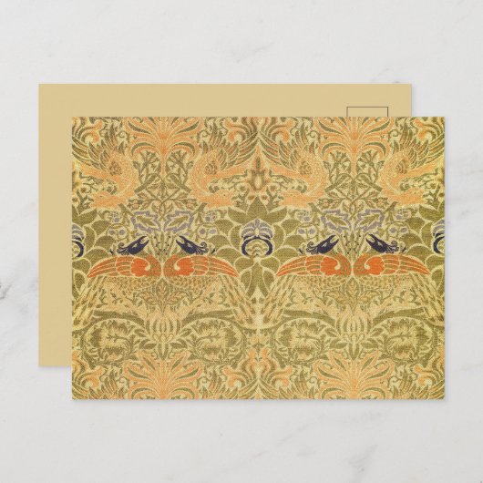 William Morris Peacock & Dragon Arts & Crafts Postkarte (Vorne/Hinten)