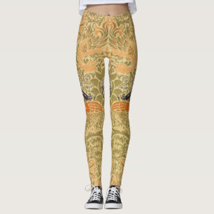 William Morris Peacock Dragon Vintage Arts Crafts Leggings