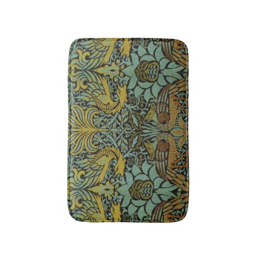 William Morris Peacock Dragon Wallpaper Badematte (Vorderseite Vertikal)
