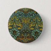 William Morris Peacock Dragon Wallpaper Button (Vorderseite)