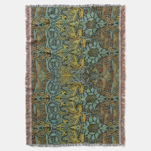 William Morris Peacock Dragon Wallpaper Decke (Vorderseite Vertikal)