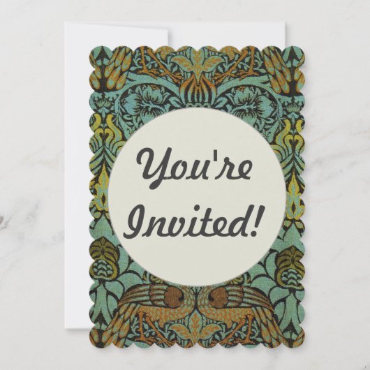 William Morris Peacock Dragon Wallpaper Einladung (Vorderseite)