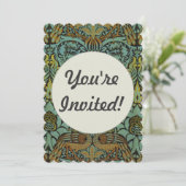 William Morris Peacock Dragon Wallpaper Einladung (Stehend Vorderseite)