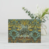 William Morris Peacock Dragon Wallpaper Einladung (Stehend Vorderseite)